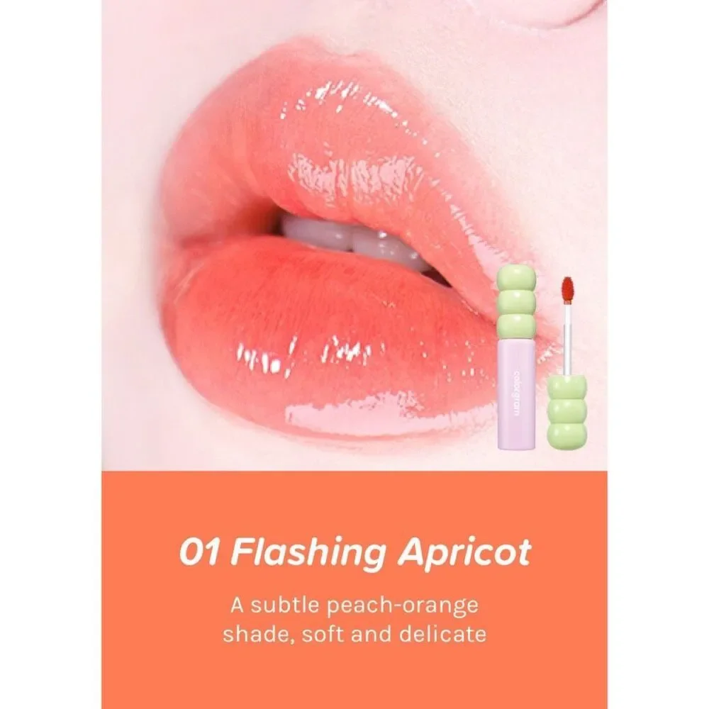 Colorgram Fruity Glass Lip Tint - 0.1 oz / 3g -  01 Flashing Apricot